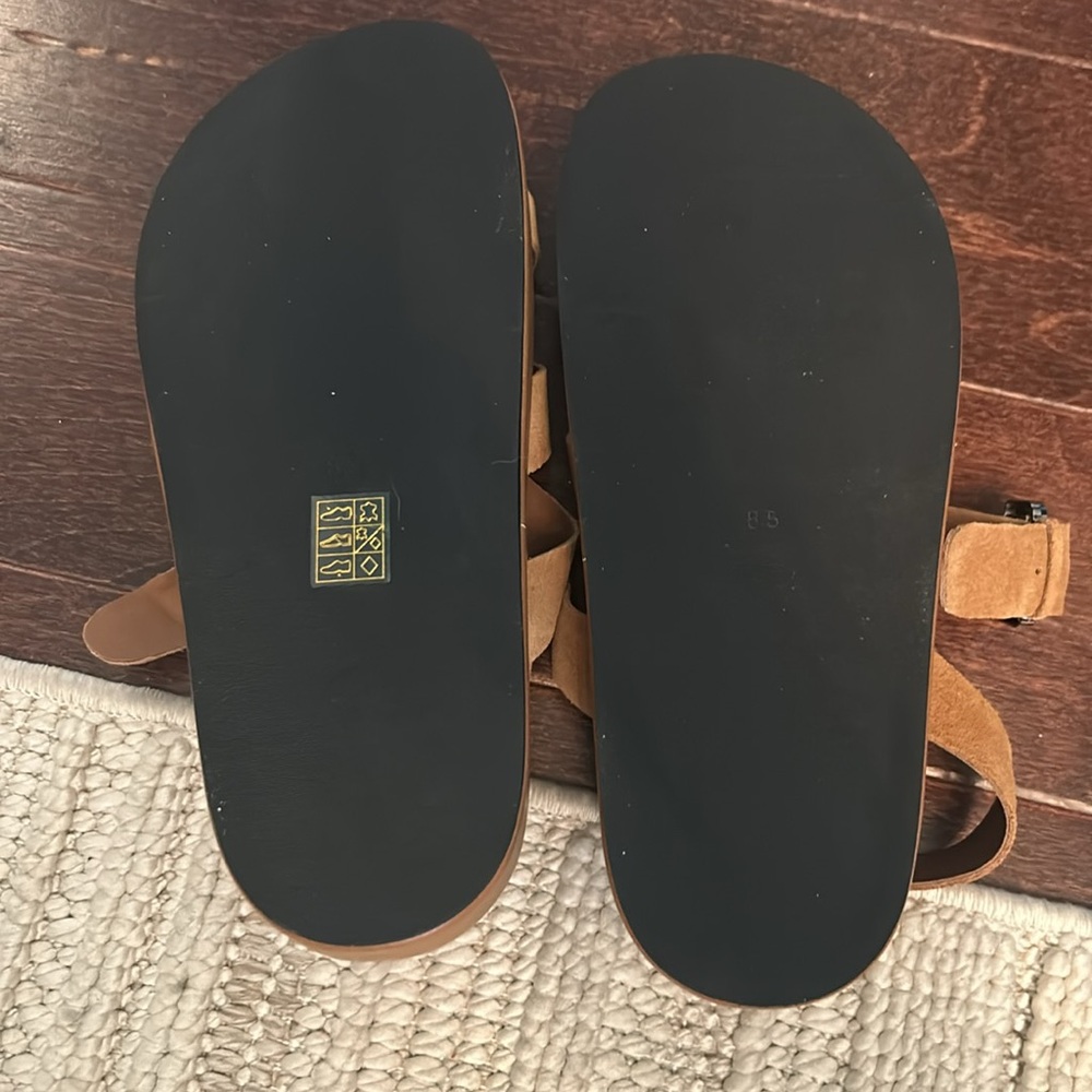 Like New JEFFREY CAMPBELL
Getaway Footbed Suede Sandals - Light Tan Suede 8.5 - Picture 4 of 4